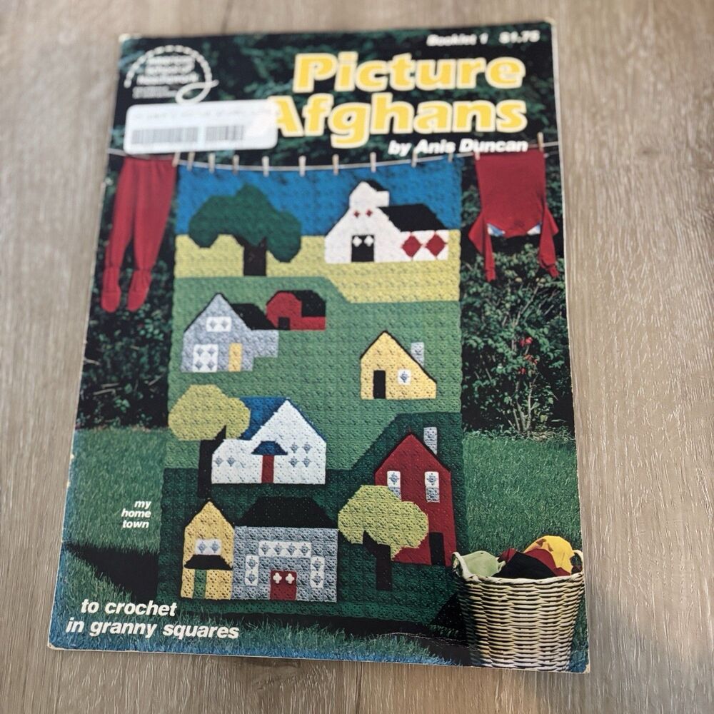 American School Needlework Picture Afghans Crochet Pattern Booklet Anis Duncan
